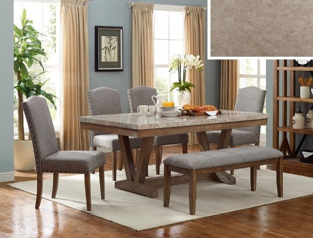 1211T-4272.jpg 1211-6P VESPER MARBLE RECT DINING GROUP