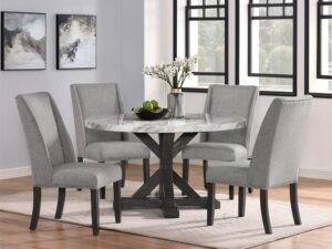 1318-54-5P VANCE ROUND FAUX MARBLE DINING