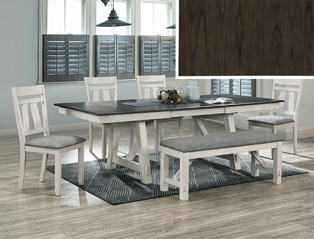 2158CG.jpg 2158CG-6P MARIBELLE 6P W/BENCH CHALK WARMGREY