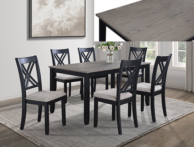 2430SET-LG.jpg 2430SET-LG ELOISE 7-PC DINETTE SET LIGHT GREY