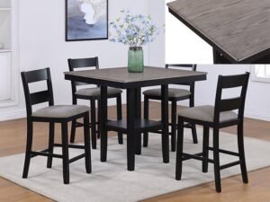 2631SET-LG LESTER 5-PK CTR HT TABLE LIGHT GREY