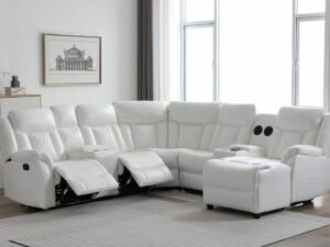 Champion White Reclining Sectional