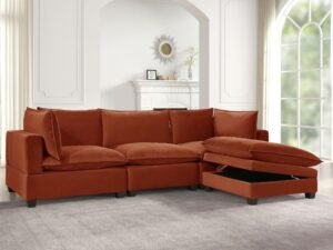 Cloud2 Rust Velvet Modular Sectional
