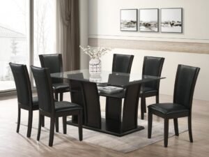Florida - Black Dining Table + 6 Chair Set