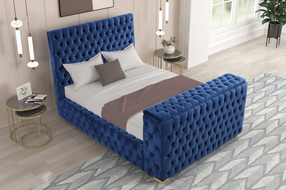 Future Blue Platform Bed -  (King)