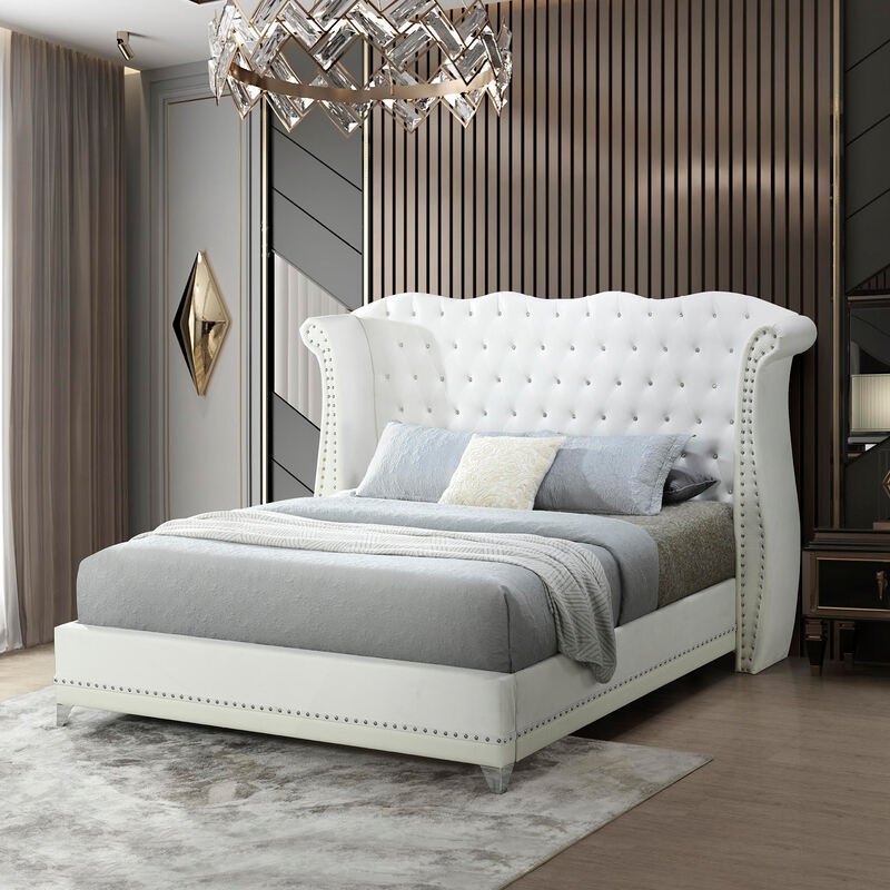 Luxor White Platform Bed Queen, King **NEW ARRIVAL**