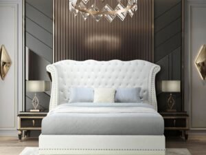 Luxor White Platform Bed Queen, King **NEW ARRIVAL**