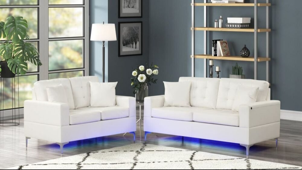 miami-white-1-1-1.jpg Miami White - Sofa & Loveseat Set (LED LIGHTS)