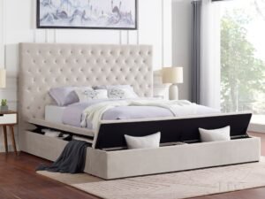 Paris Beige Platform Bed - Queen & King