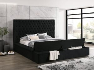 Paris Black Platform Bed -- KING ONLY