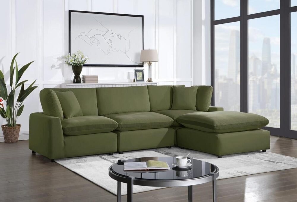 sky-olive_orig.jpg SKY Olive Velvet Modular Sectional