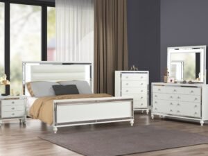 Stars White - 5PC Bedroom Set Queen, King