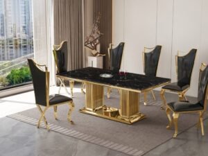 D7072 - Dining Table + 6 Chair Set
