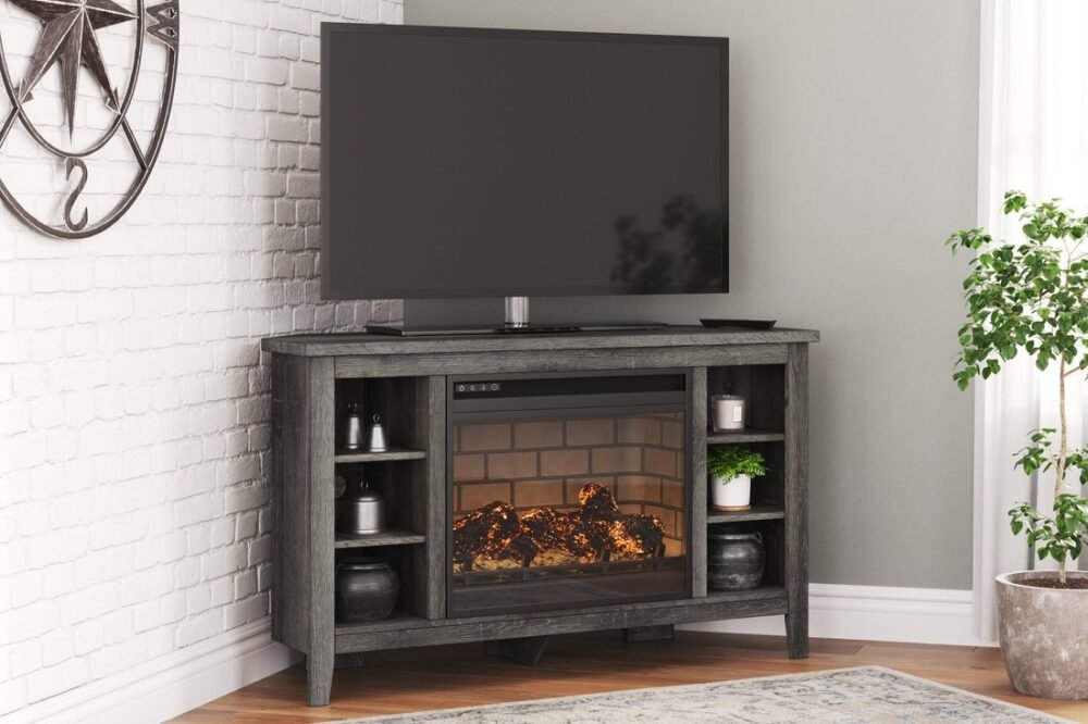 W275-67 Corner TV Stand w/Fireplace 48"L **NEW ARRIVAL**