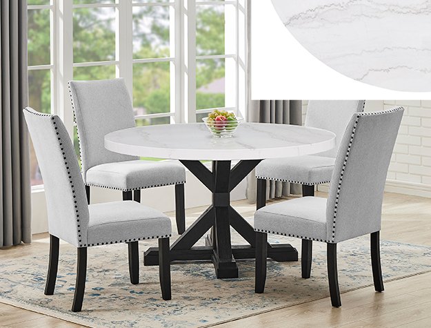 1320-54-1320DV 1320RD-5P/1320 VARLEY ROUND MARBLE DINING GROUP