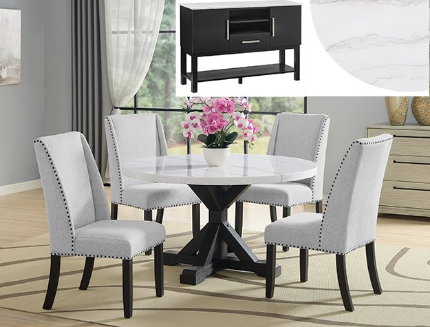 1320RD-1319-SB 1320RD-1319-SB VARLEY MARBLE ROUND TBL,WING CHAIRS