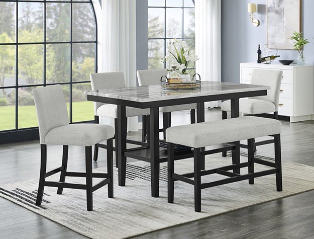 1718 1718-6P MARBEL 5PK + BENCH COUNTER HEIGHT