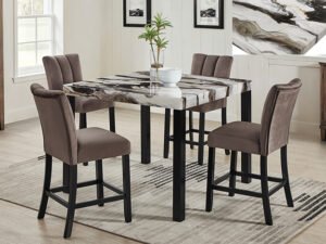 1720-5P VEGA FAUX MARBLE CT HT DINING