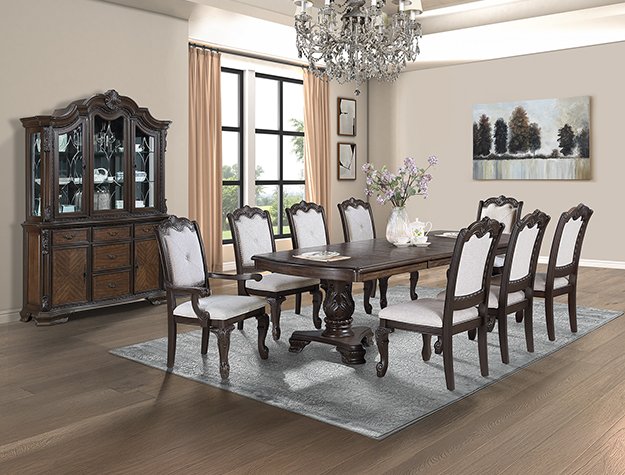 2149 2149-9P KIERA DINING GROUP-COFFEE BROWN