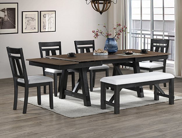 2158WC 2158WC-6P MARIBELLE WHEAT CHARCOAL DINING