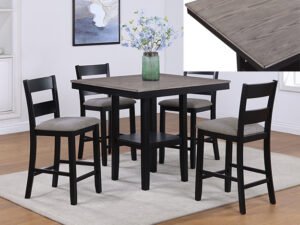 2631SET-LG LESTER 5-PK CTR HT TABLE LIGHT GREY