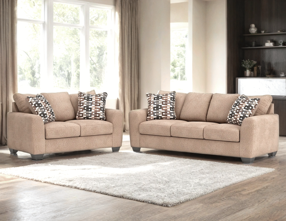 302-sofa-2_orig Ashley 302-04 Sofa & Loveseat Set