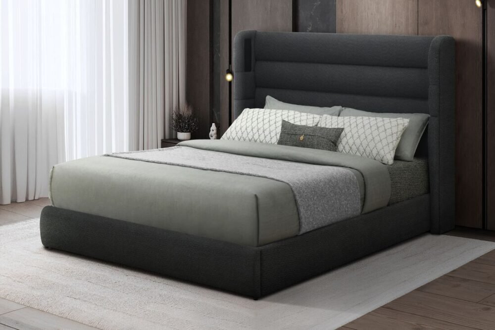 Hero Black Platform Bed (w/ Bluetooth Speaker) - Queen, King