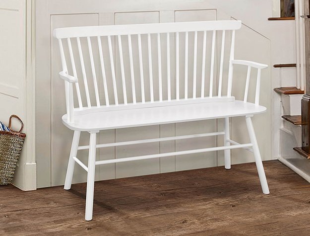 4185-BENCH-WH 4185-BENCH-WH JERIMIAH SPINDLEBACK BENCH WHITE