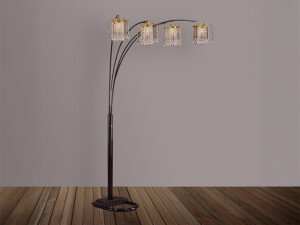 4893BK RAIN DROP ARC LAMP 84"H BLACK