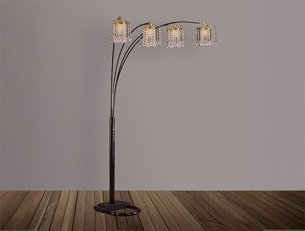 4893BK 4893BK RAIN DROP ARC LAMP 84"H BLACK