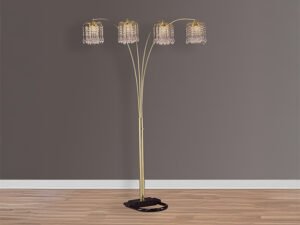 4893G RAIN DROP ARC LAMP 84"H GOLD