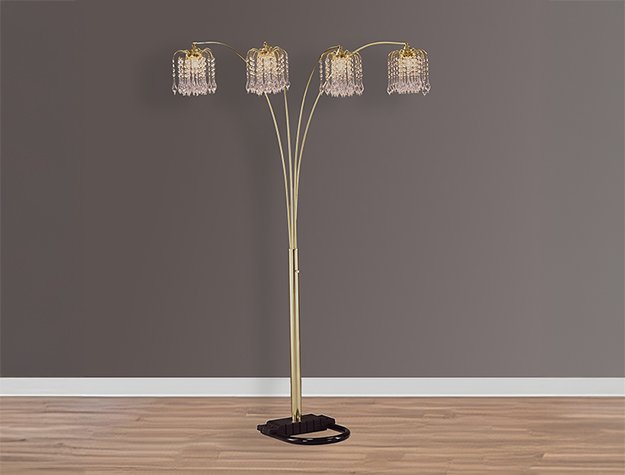 4893G 4893G RAIN DROP ARC LAMP 84"H GOLD