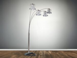 4893PEW RAIN DROP ARC LAMP 84"H PEWTER