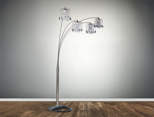 4893PEW 4893PEW RAIN DROP ARC LAMP 84"H PEWTER