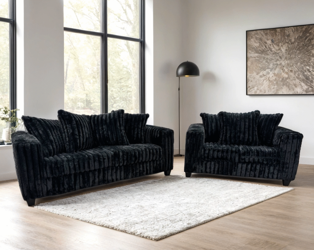 510-black-2pc_orig 510 Black - Sofa & Loveseat Set