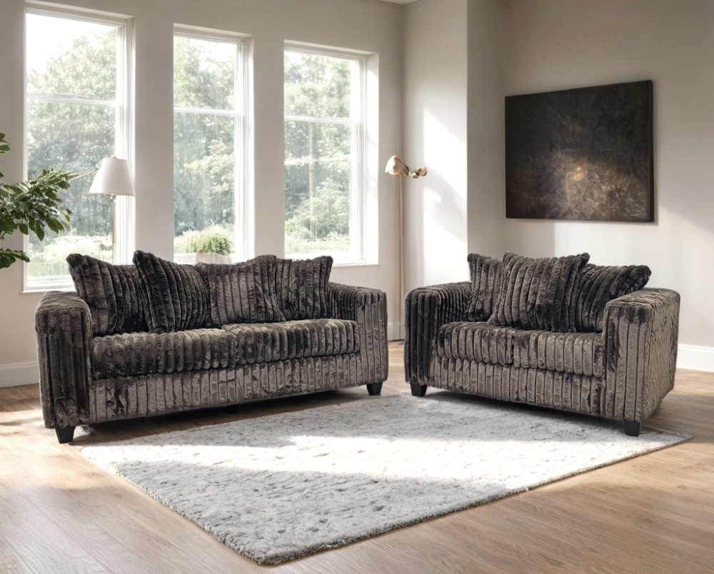 510-chocolate-2pc-1_orig 510 Chocolate - Sofa & Loveseat Set