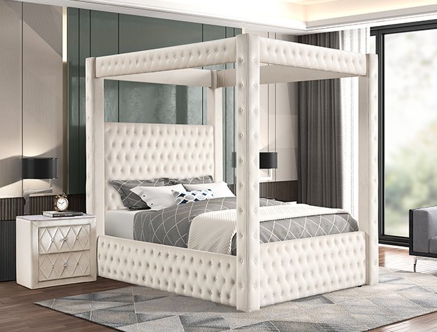 5114IV ANNABELLE CANOPY BED IVORY