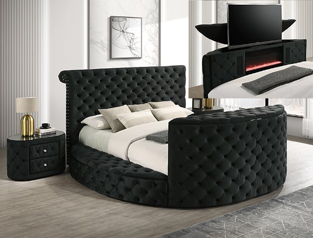 5212BK 5212BK VOLTARE FIREPLACE/TV LIFT BED BLACK