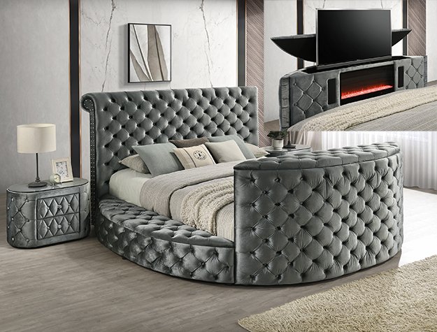 5212GY 5212GY VOLTARE FIREPLACE/TV LIFT BED GREY