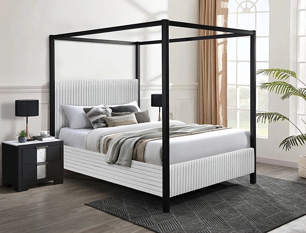 5262LG 5262LG CORA CANOPY BED LIGHT GREY
