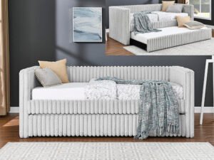 5339LG-SET HAILEY DAYBED LIGHT GREY