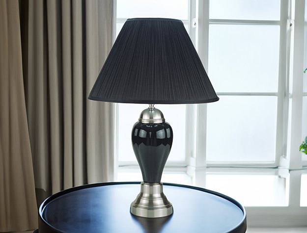 6115-bk 6115BK PORCELAIN LAMP BLACK