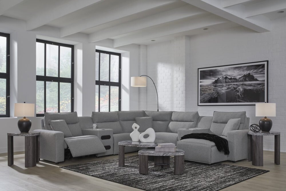 65906-58-60-31-77-46-60-97-t600-1_orig Ashley 659-06 - 7pc Power Recliner Sectional (STEREO SOUND SYSTEM)
