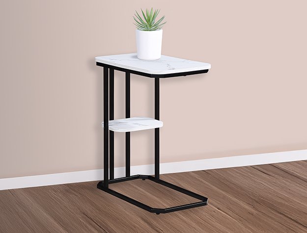 7267MB 7267MB IDA FAUX MARBLE CHAIRSIDE TABLE