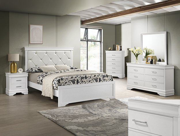 B6912 SETB6912 AMALIA BEDROOM GROUP - WHITE