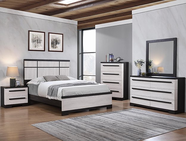 B8162 SETB8162 REMINGTON BEDROOM BLACK/WHITE