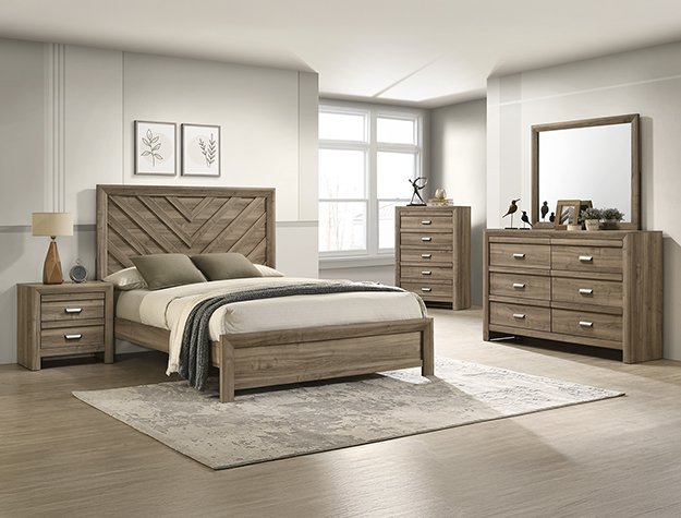 B9332 SETB9332 VALOR BEDROOM GROUP LIGHT BROWN