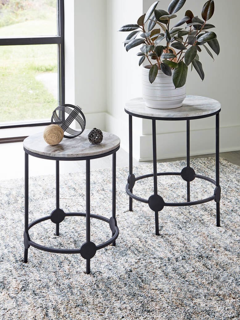 A4000546 - Accent Table Set (MARBLE TOP)