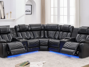 ACE26 Black Reclining Sectional