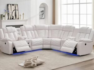 ACE27 White Reclining Sectional